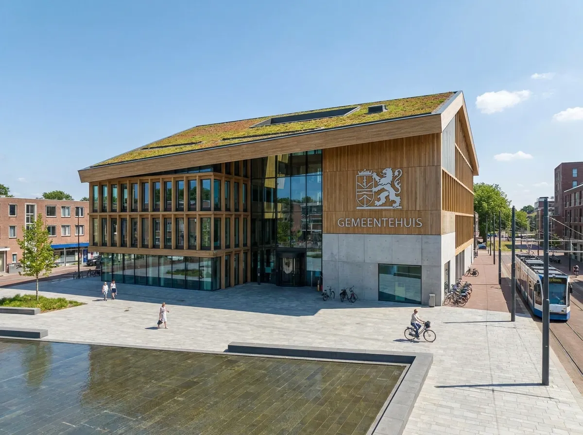 sfeerbeeld van een gemeentehuis in nederland